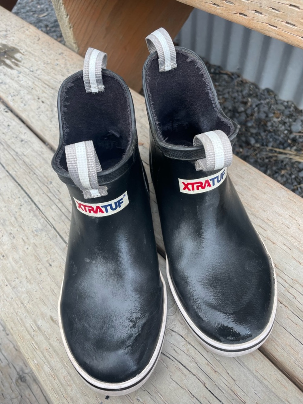 XTRATUF Kids Black Slip-On Rain & Snow Boots